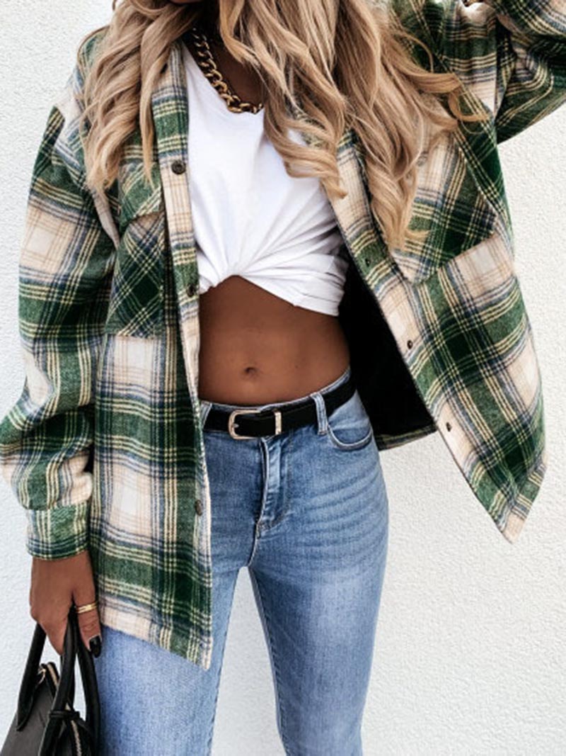 Plaid Button-Up Shacket