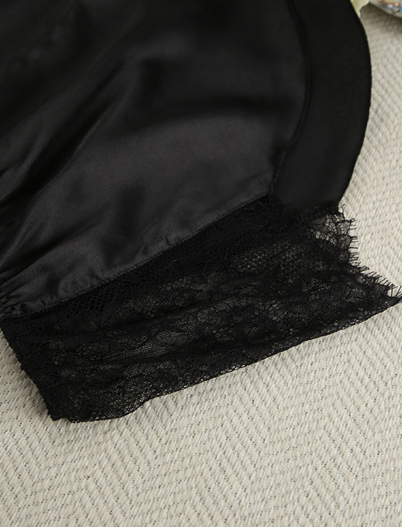Lace-Trim Satin Cami and Shorts Sleep Set