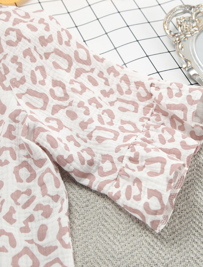 Leopard Print Tie-Front Lounge Set