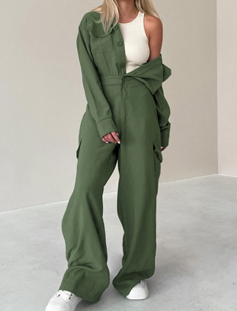 Oversized Utility Set with Wide-Leg Pants