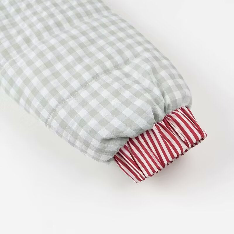 Gingham Jacket with Heart Patch Details