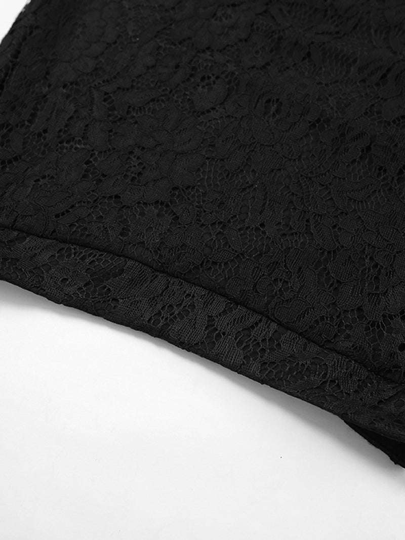 High-Rise Cutout Lace Maxi Skirt