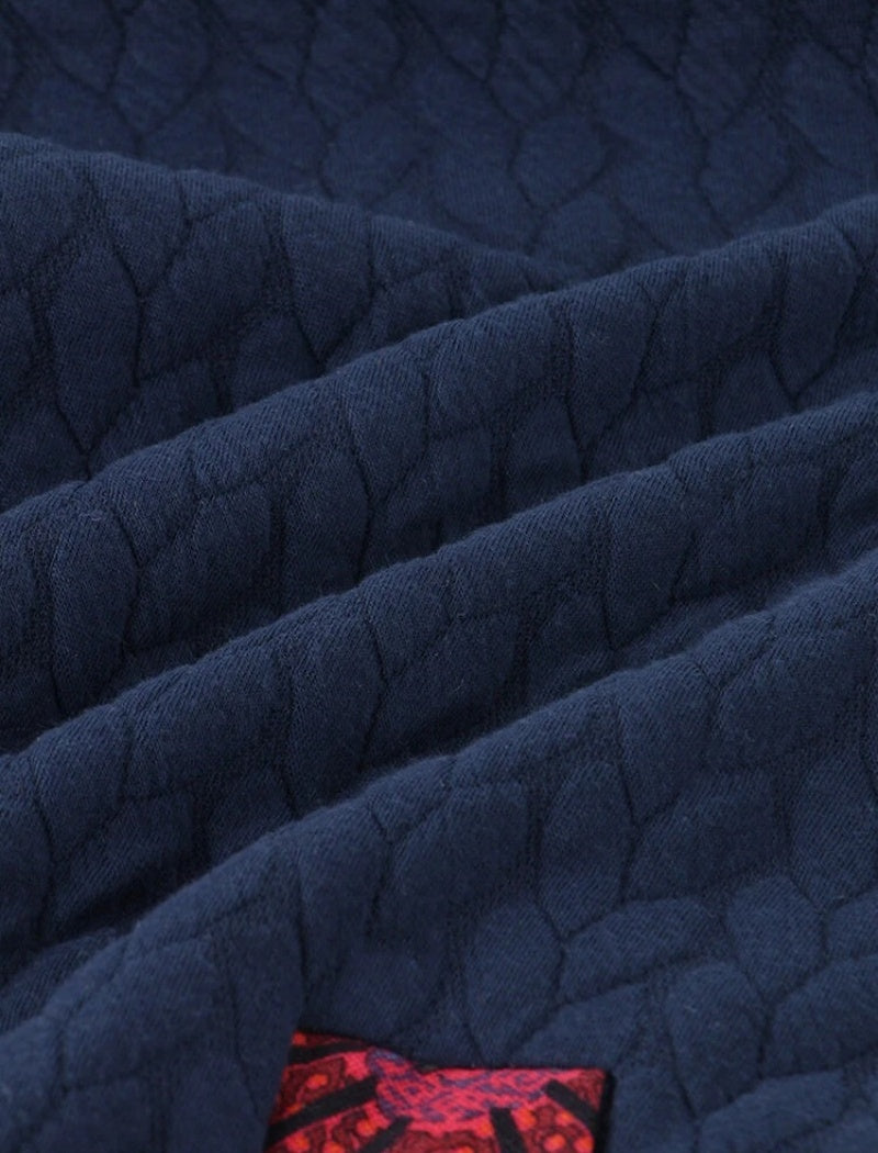 Quilted Hooded Long Jacket with Printed Lining