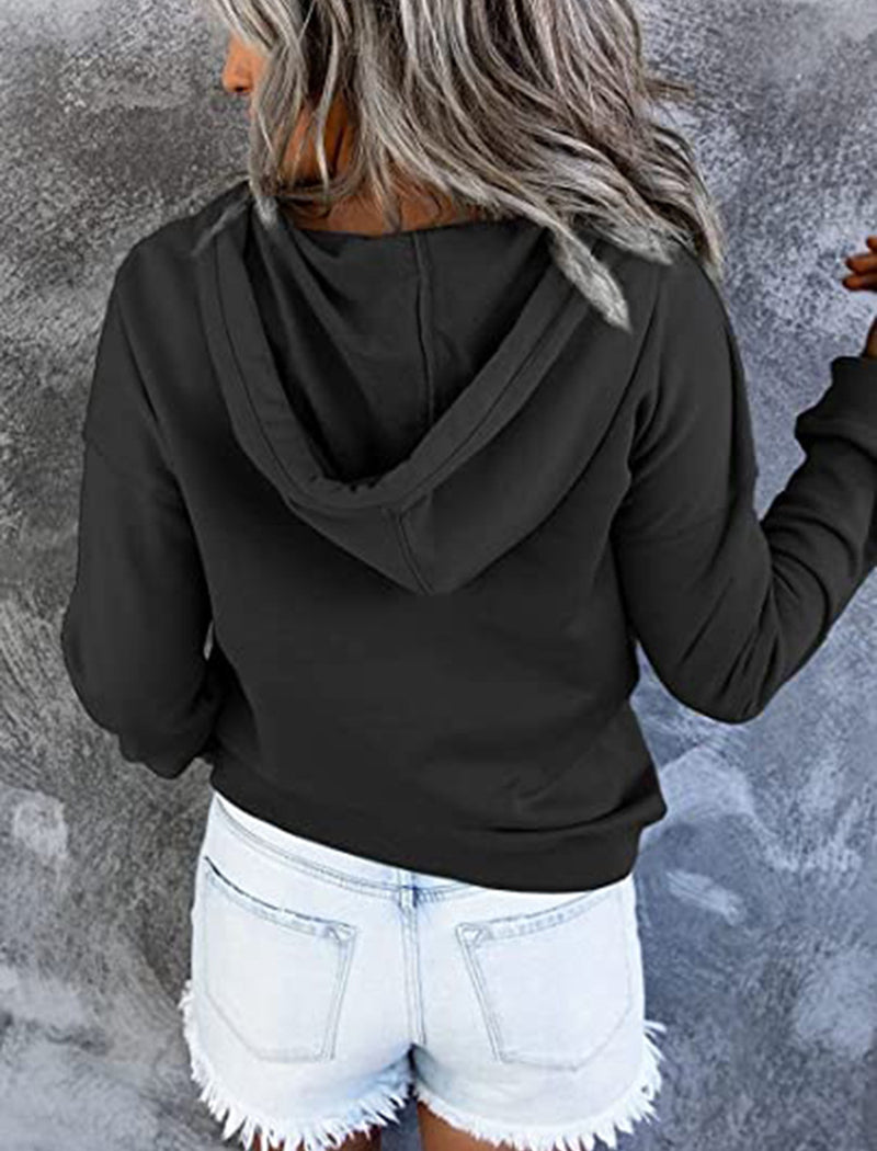 Solid Drawstring Hoodie