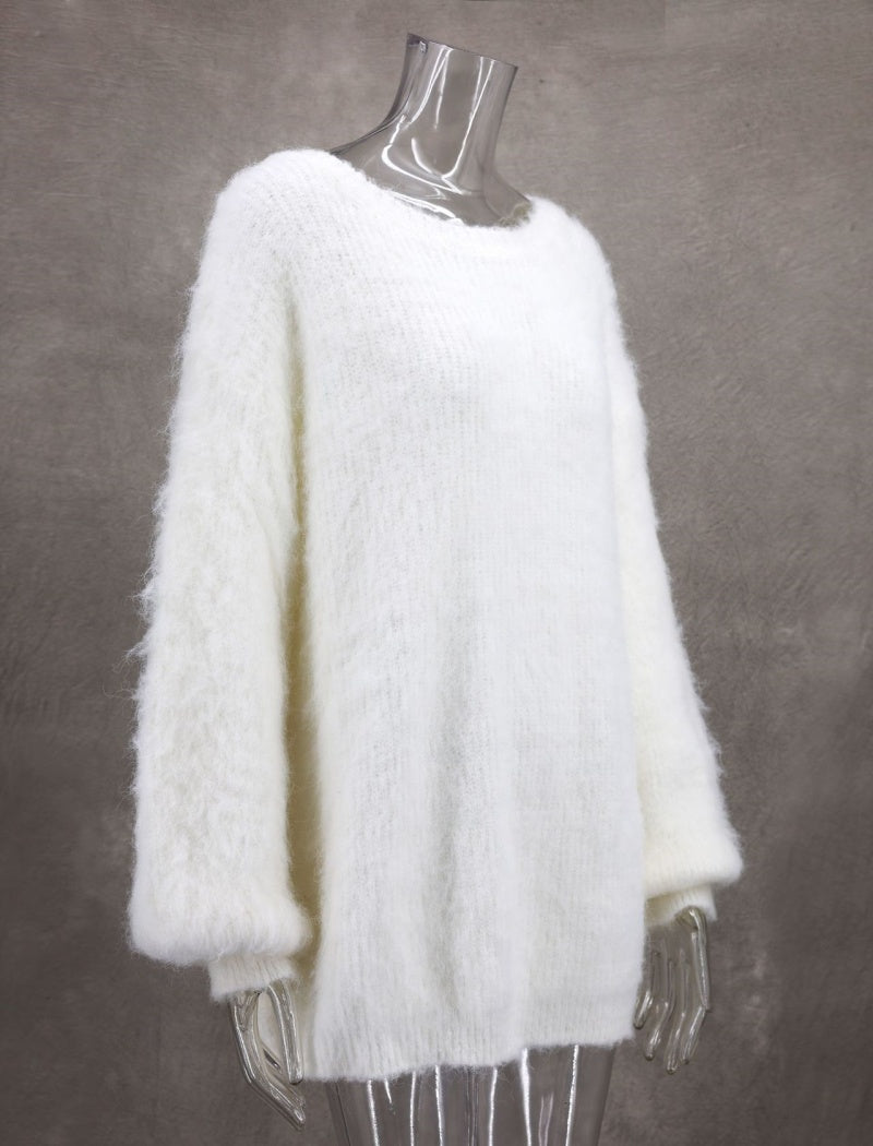 Backless Fuzzy Sleeveless Sweater