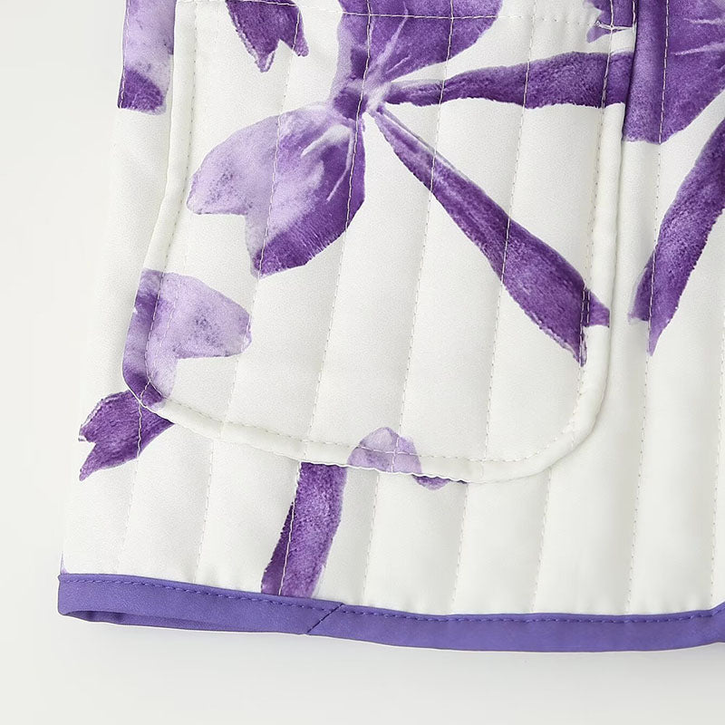 Bow Print Quilted Jacket