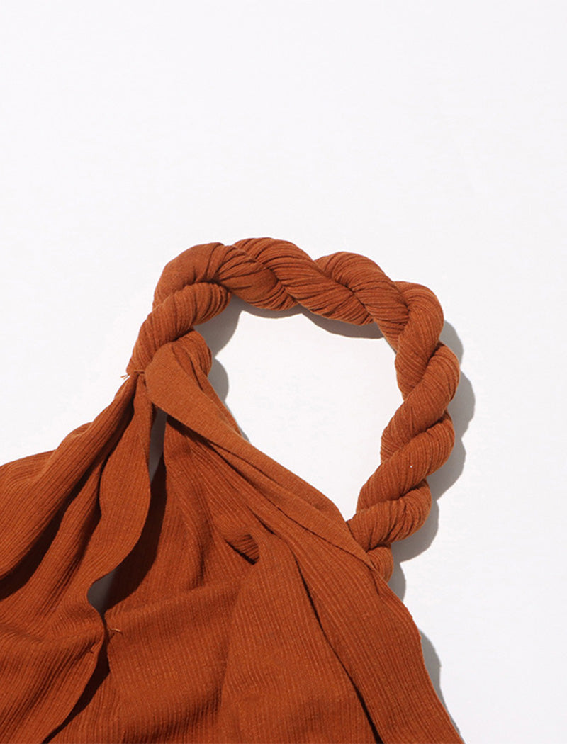 One-Shoulder Braided Maxi Dress