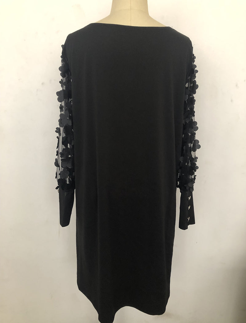 Floral Sleeve A-Line Mini Dress