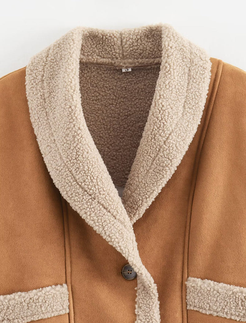 Oversized Faux Shearling Lined Coat