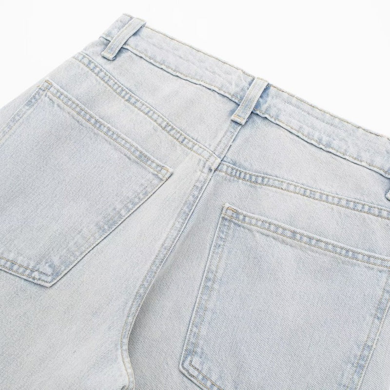 Two-Tone Straight-Leg Jeans