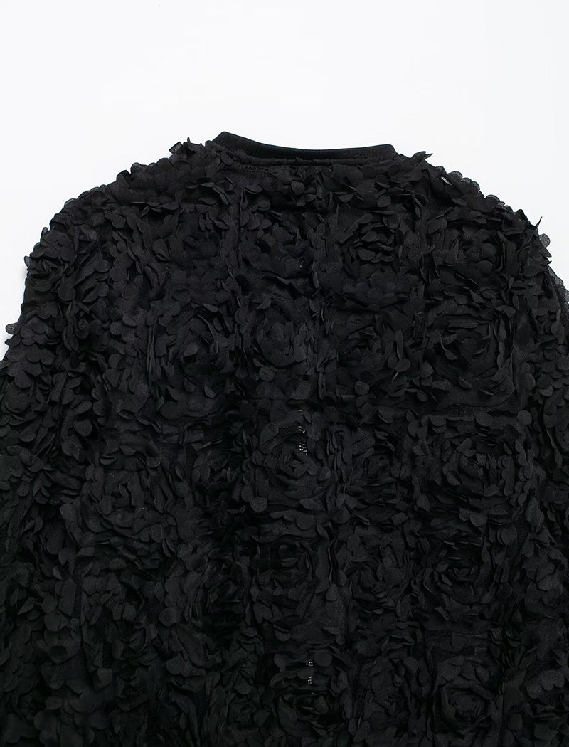 Textured Floral Bomber Jacket