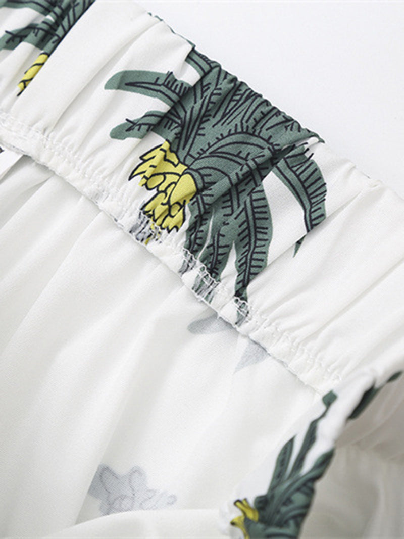 Palm Tree Print Vest and Pants Set