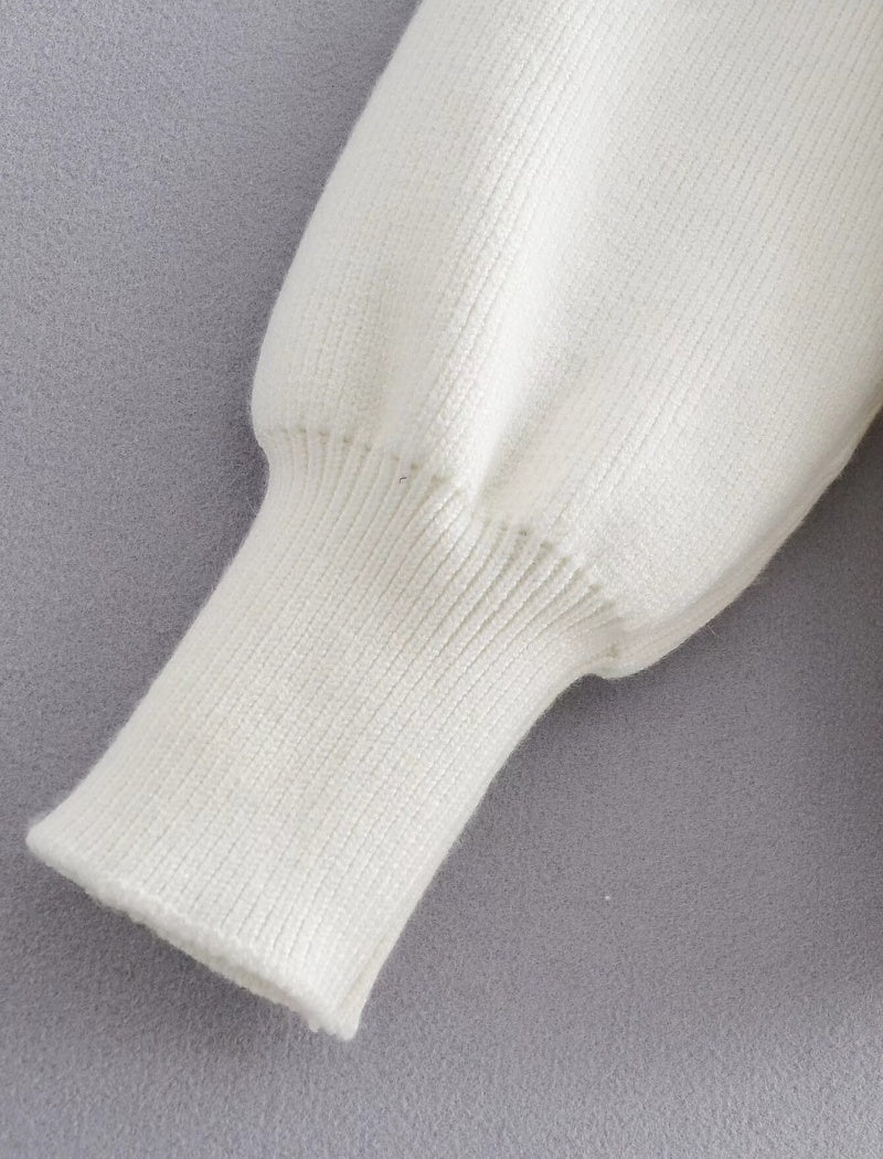 Cross-Neck Off-Shoulder Sweater