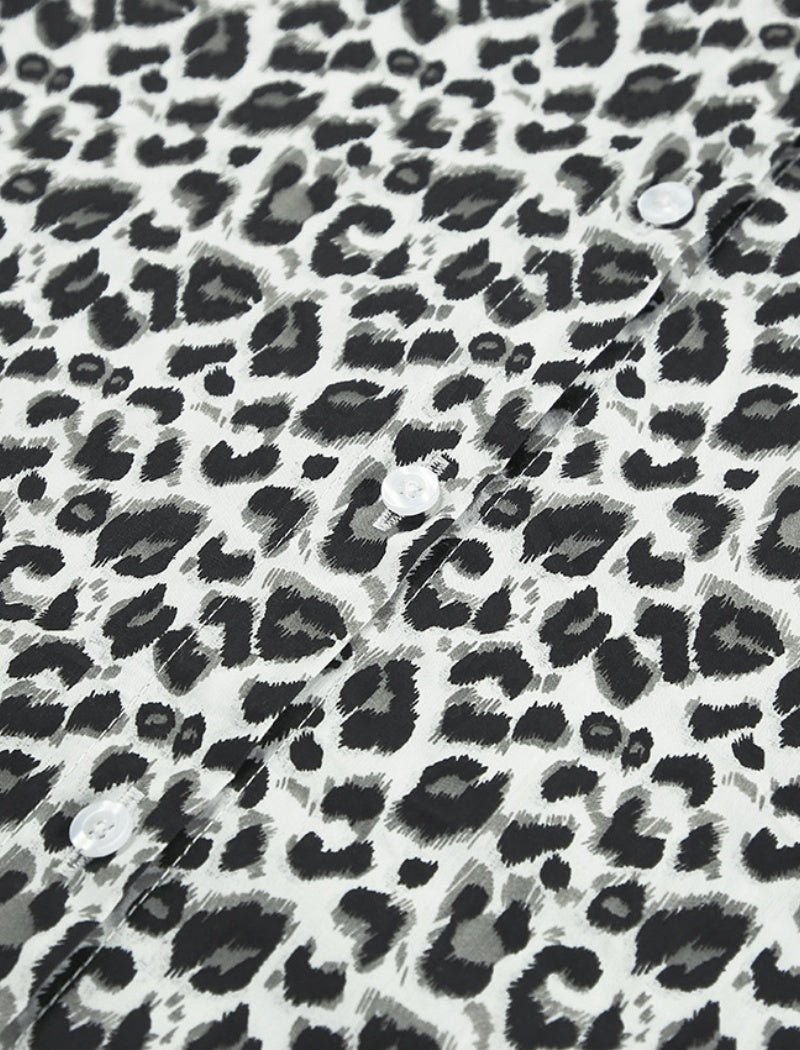 Cropped Leopard Print Blouse