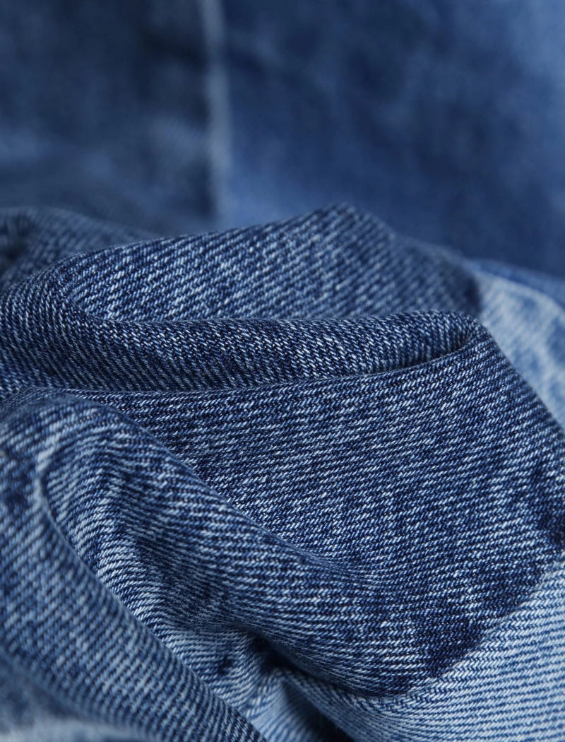 Patchwork Denim A-Line Skirt