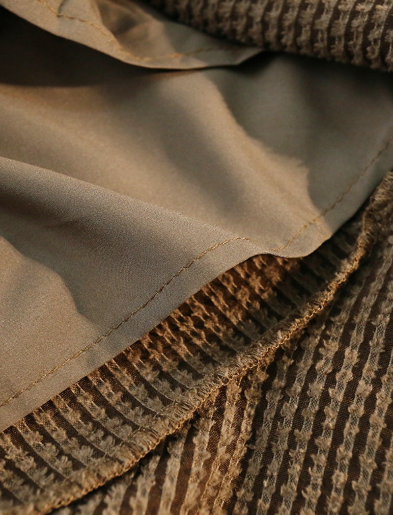 Flared Corduroy Skirt with Panel Detail