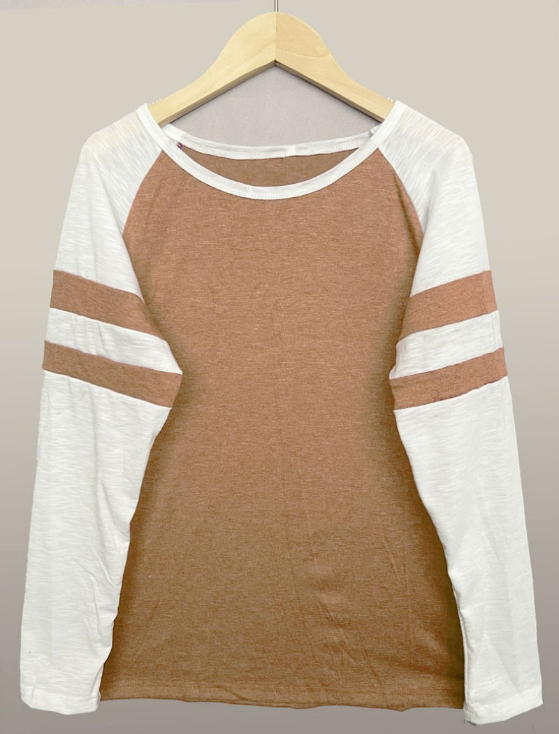 Striped Long Sleeve Baseball Tee