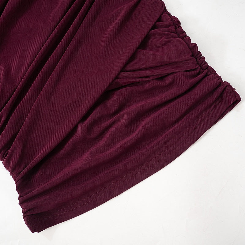 Draped Mesh Long Sleeve Top