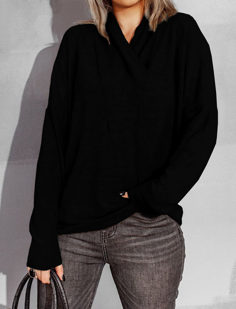 Minimalist V-Neck Oversized Pullover