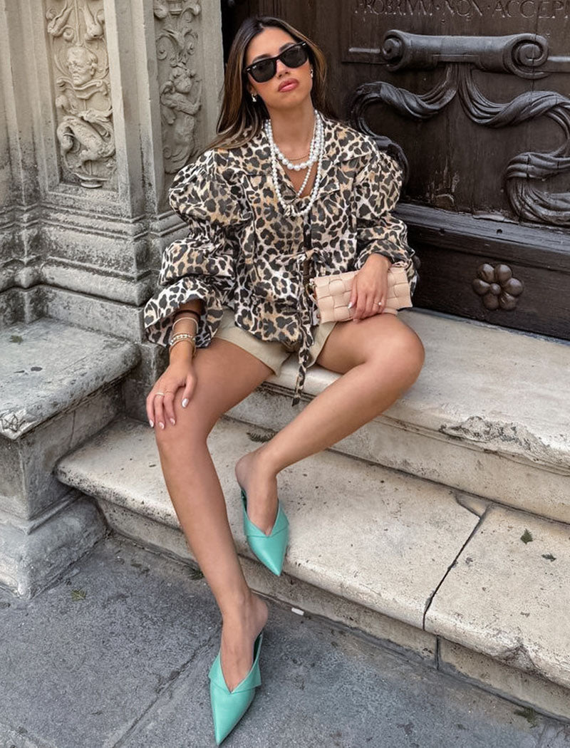 Puff Sleeve Leopard Print Top