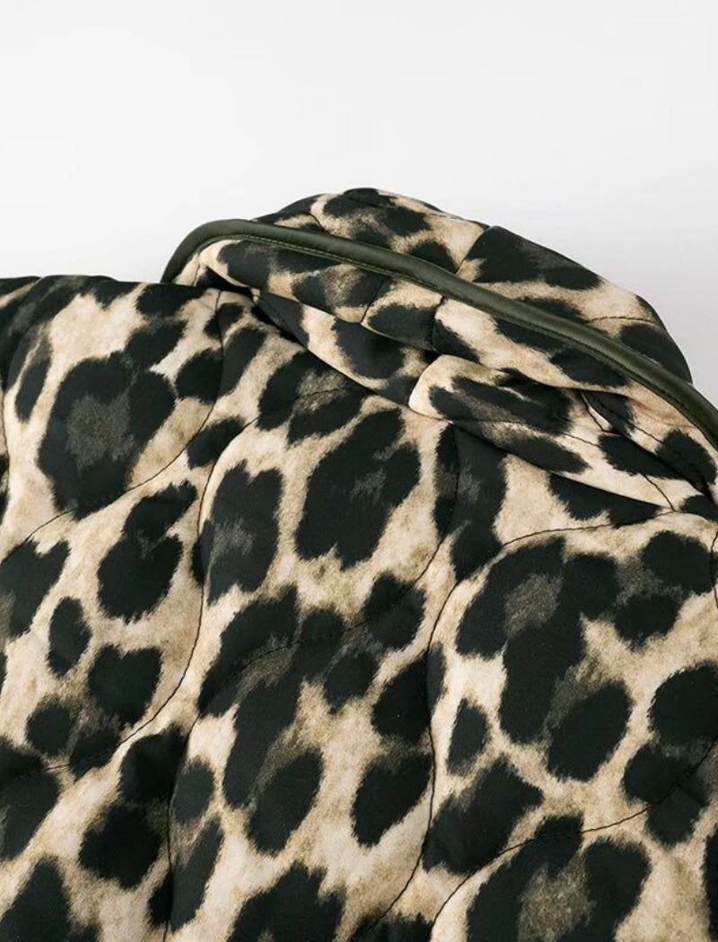Leopard Print Open Jacket
