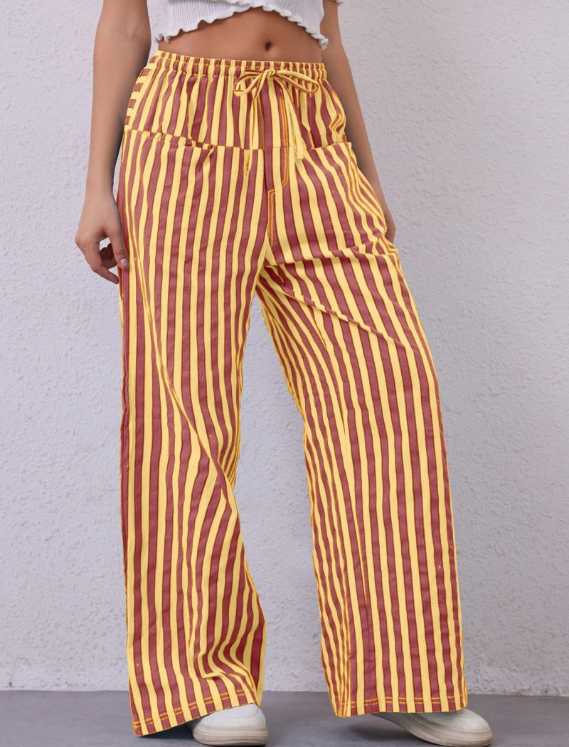 High-Waisted Striped Lounge Pants