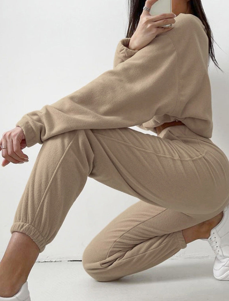 Fleece Zip-Up Lounge Set