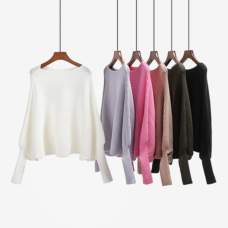 Solid Color Knit Sweater Loose Fit