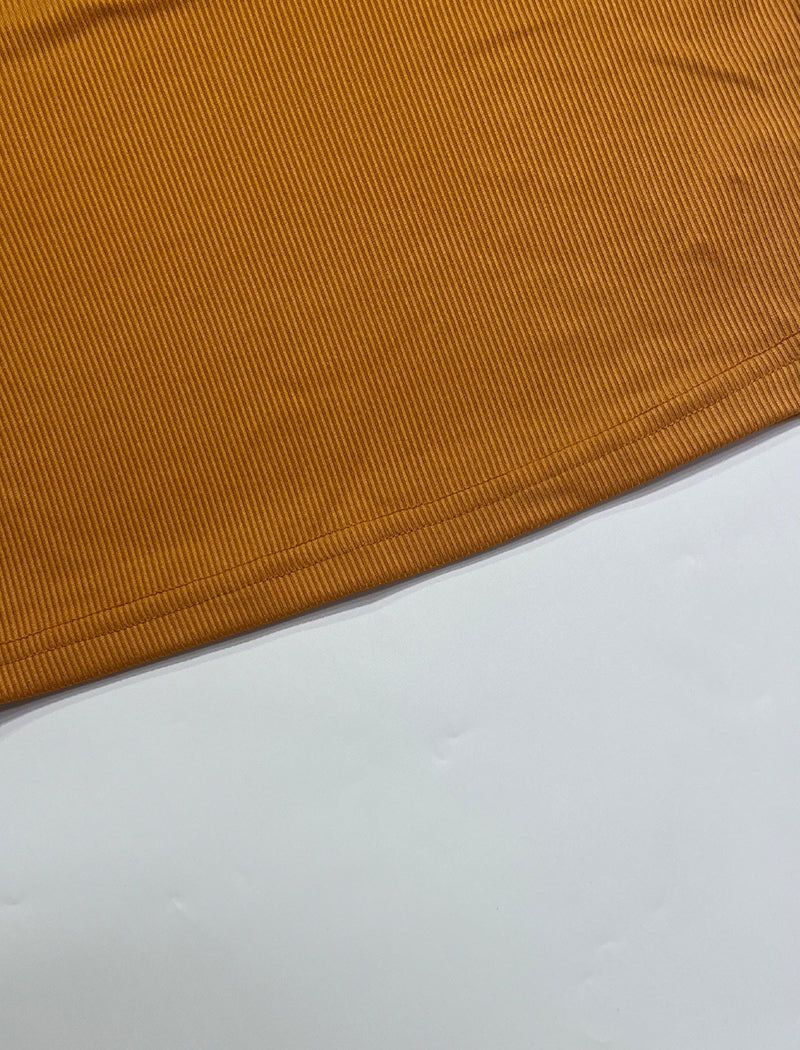 Solid Knit Crewneck Top and Slit Long Skirt Set