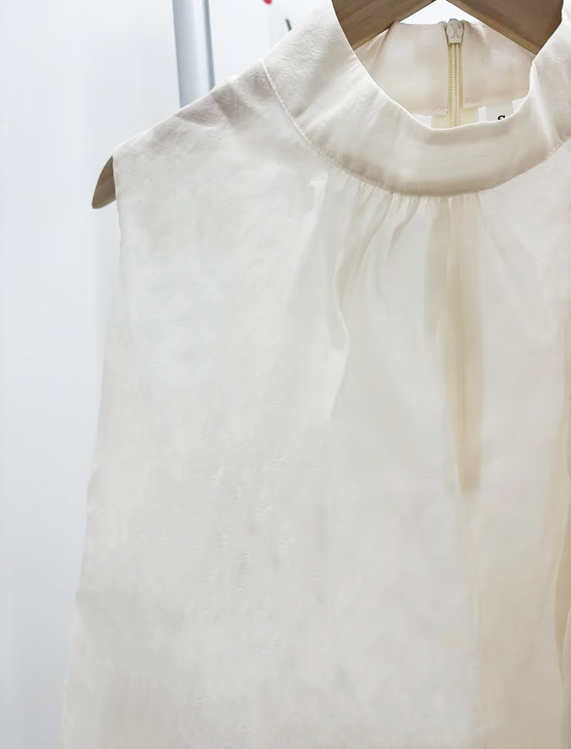 Solid Bow Sleeveless Top