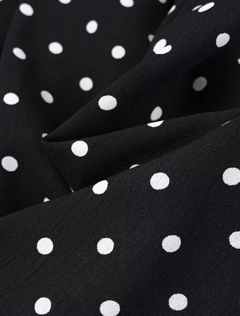 Polka Dot Bow Tie Mini Dress