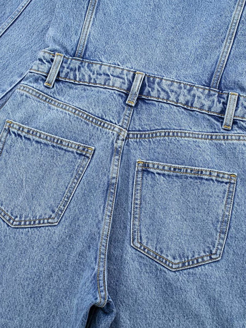 Buttoned Denim Jumpsuit