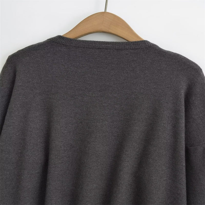 Rhinestone Embellished Crewneck Sweater