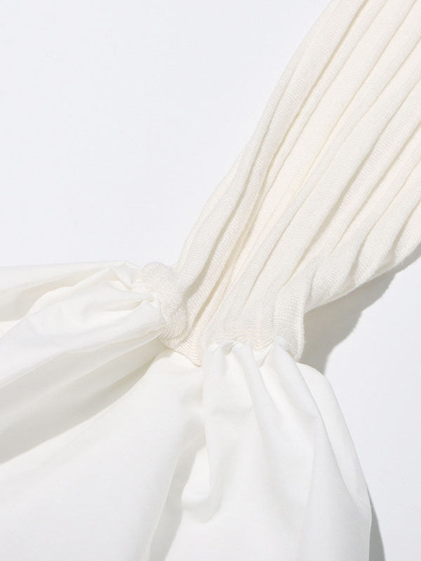 Pleated Flare Sleeve Mini Dress