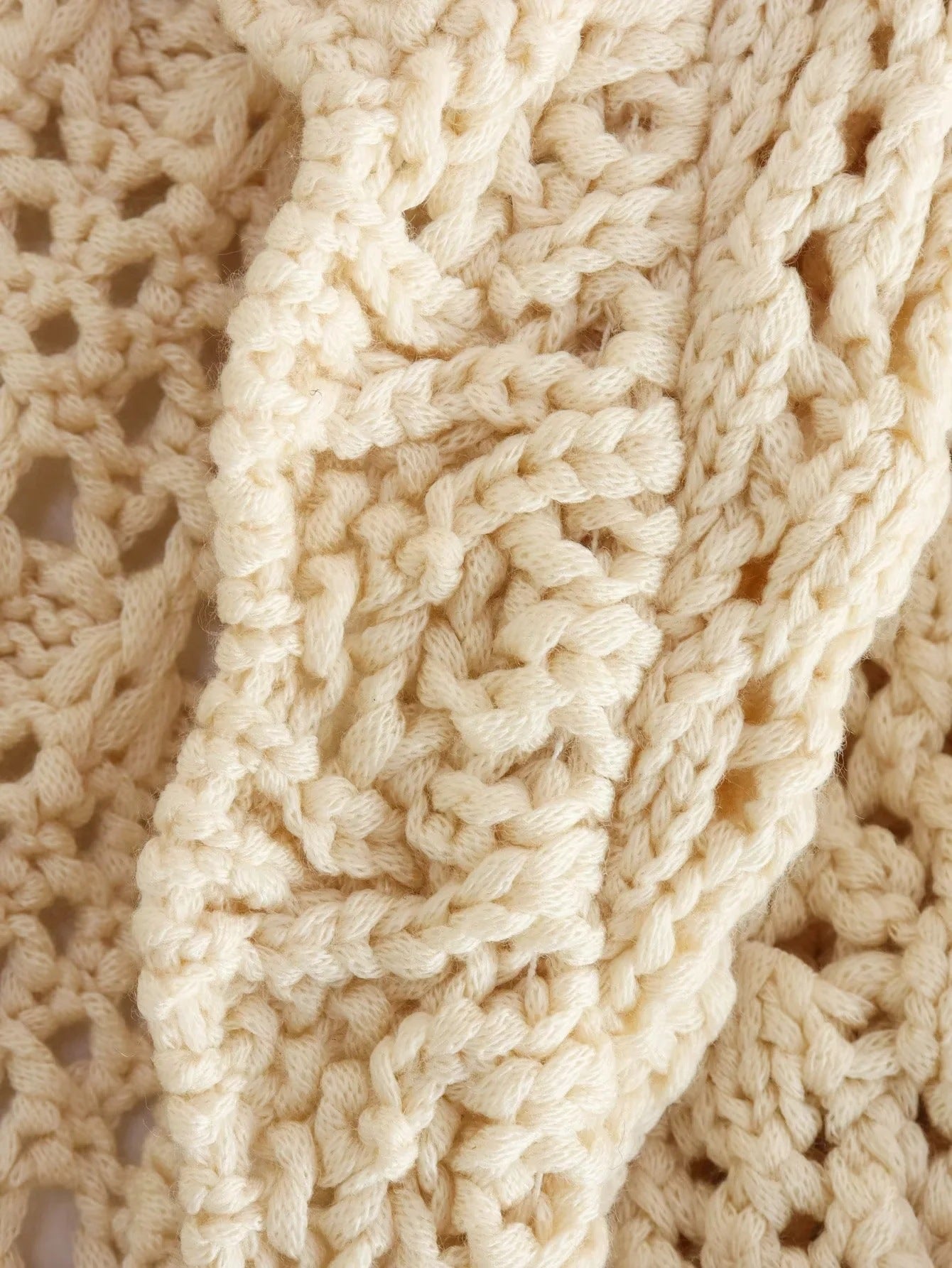 Cropped Eyelet Sweater