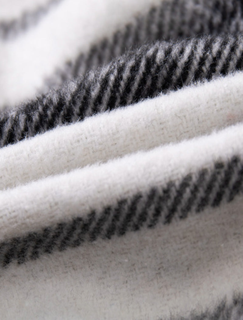 Plaid Lantern Sleeve Coat