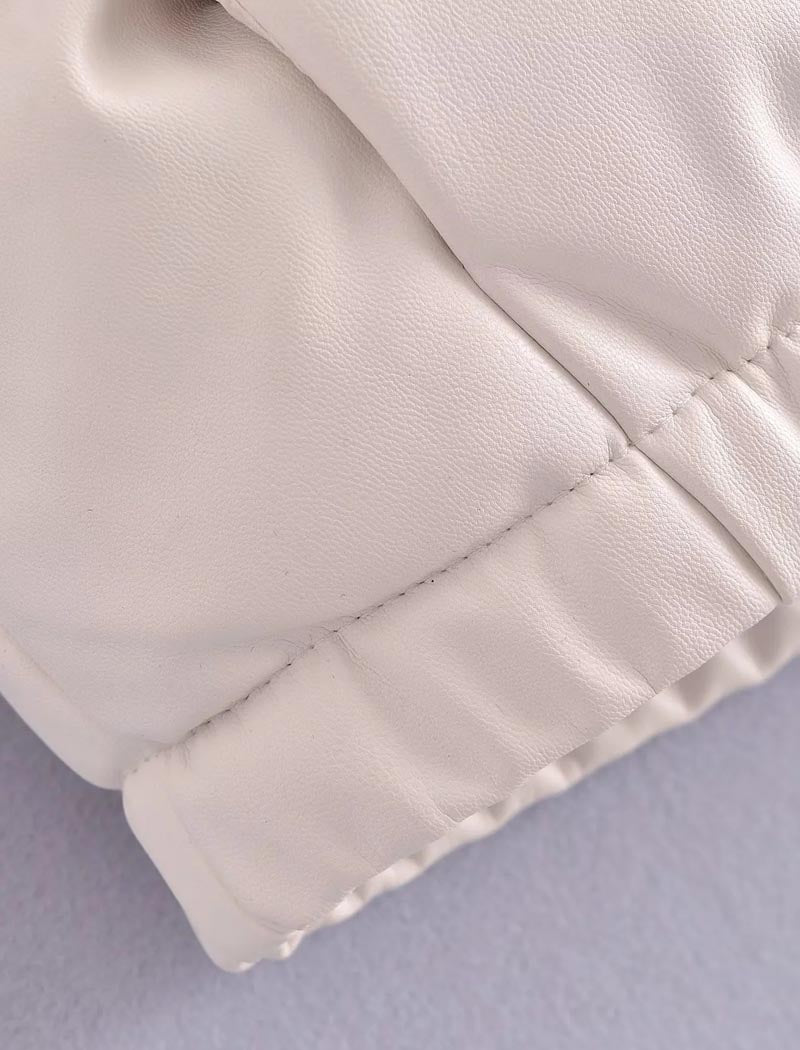 Cropped Padded Vest With High Collar