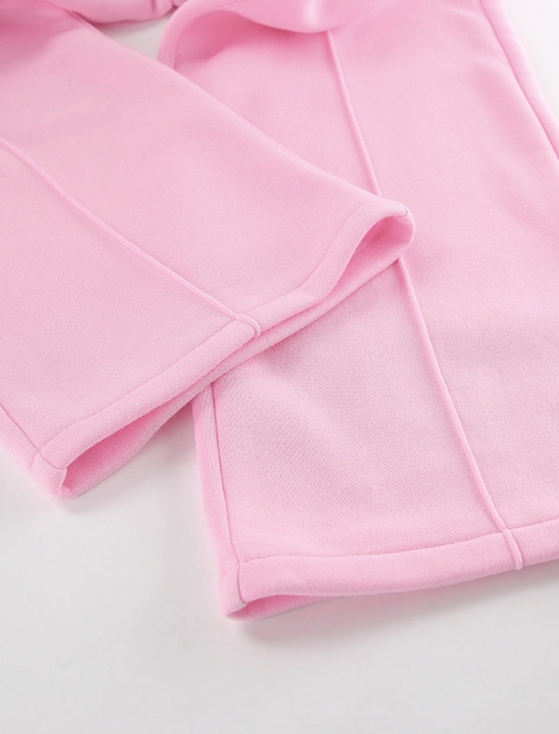 Relaxed Fit Polo Collar Top and Pants Set