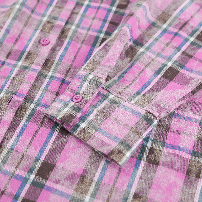 Plaid Button-Front Shirt