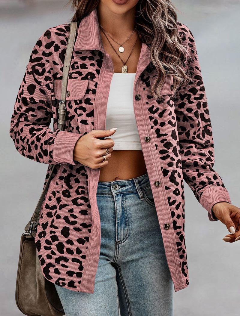 Button-Up Leopard Print Jacket