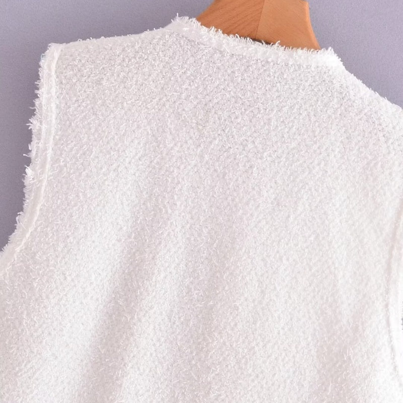 Fringe Chunky Knit Vest