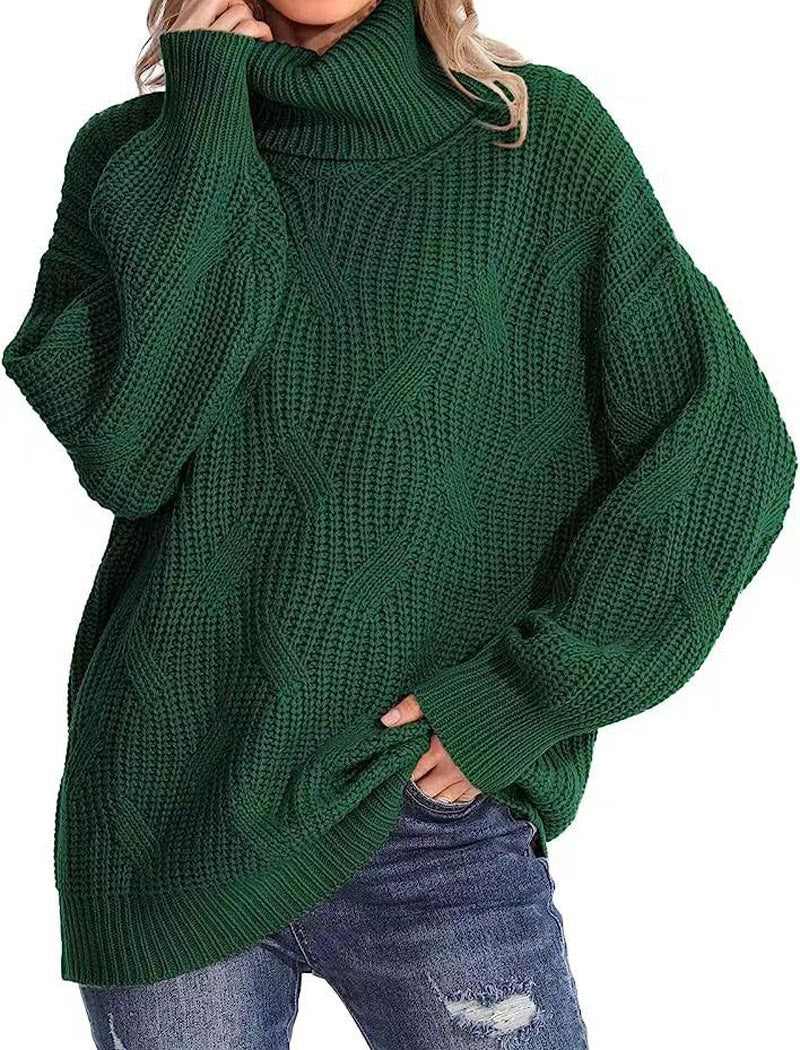 Oversized Turtleneck Knit Sweater