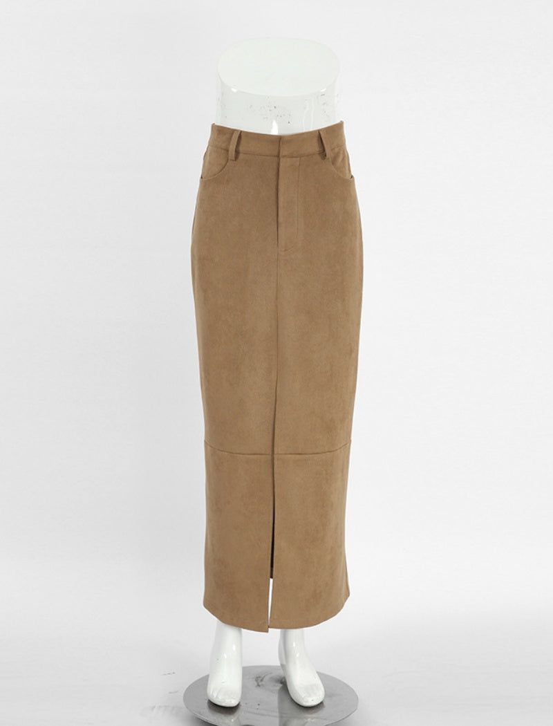 High-Slit Maxi Skirt with Fitted Waist
