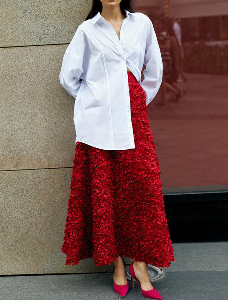 Floral Print High Slit Maxi Skirt