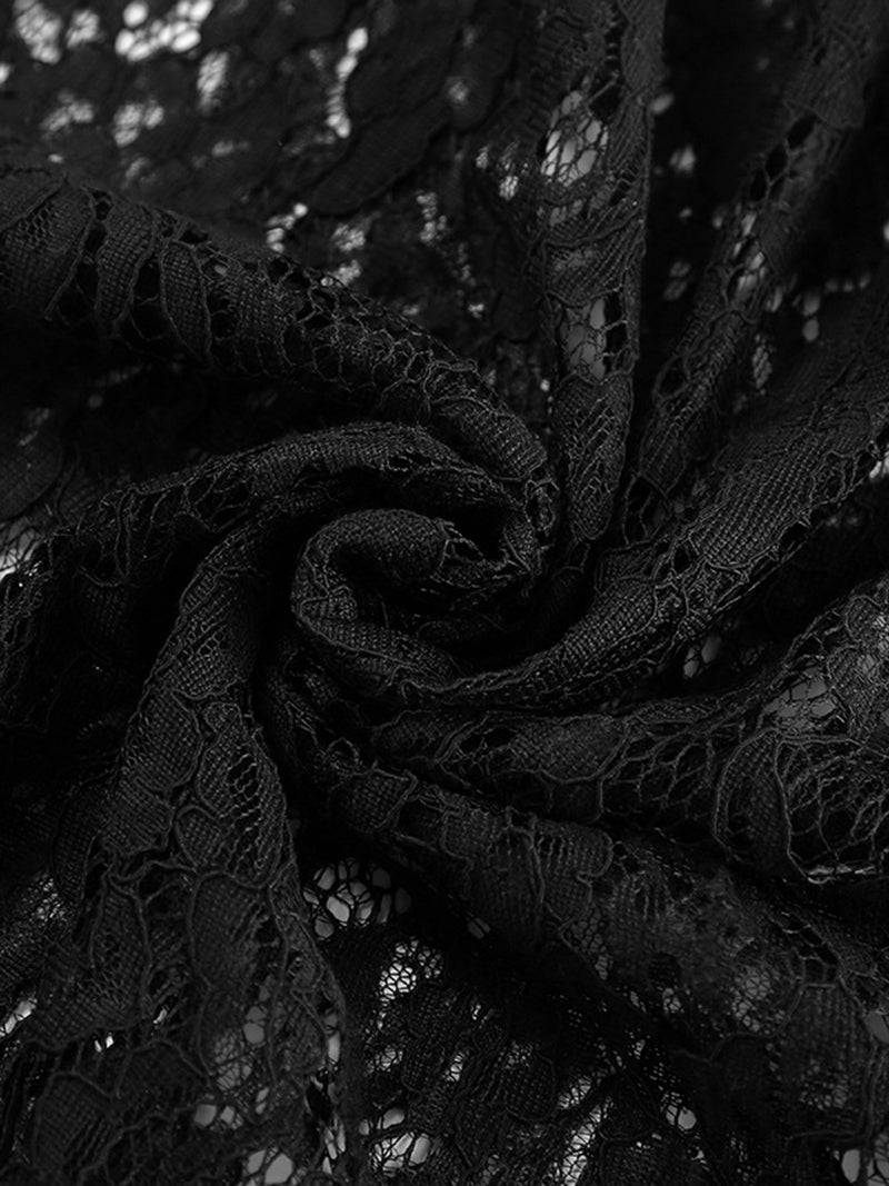 High-Rise Cutout Lace Maxi Skirt