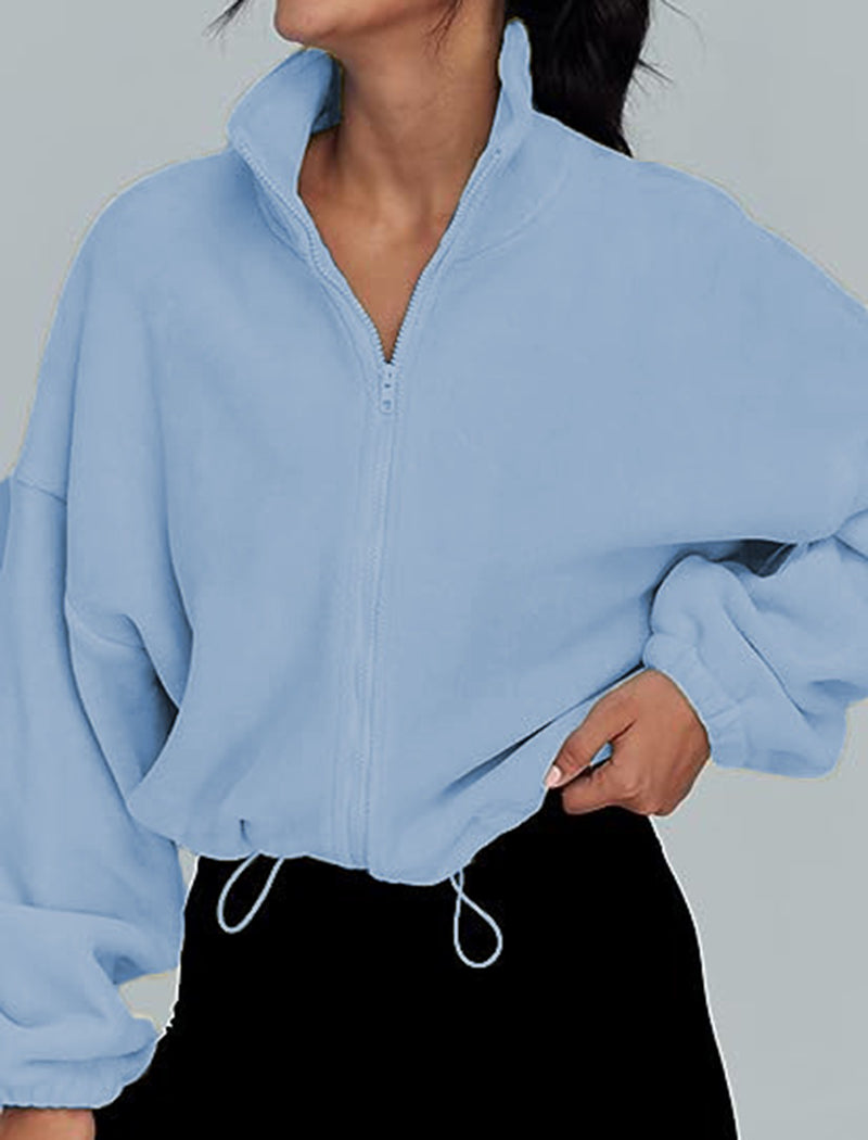 Zip-Up Cropped Pullover