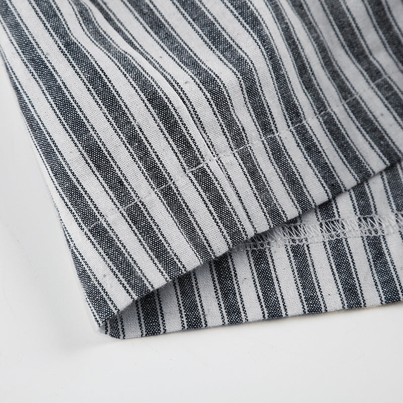 Striped Straight-Leg Casual Pants
