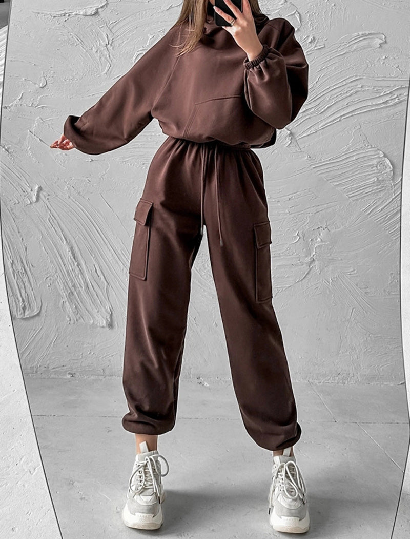 Cozy Fleece Hoodie and Cargo Joggers Set
