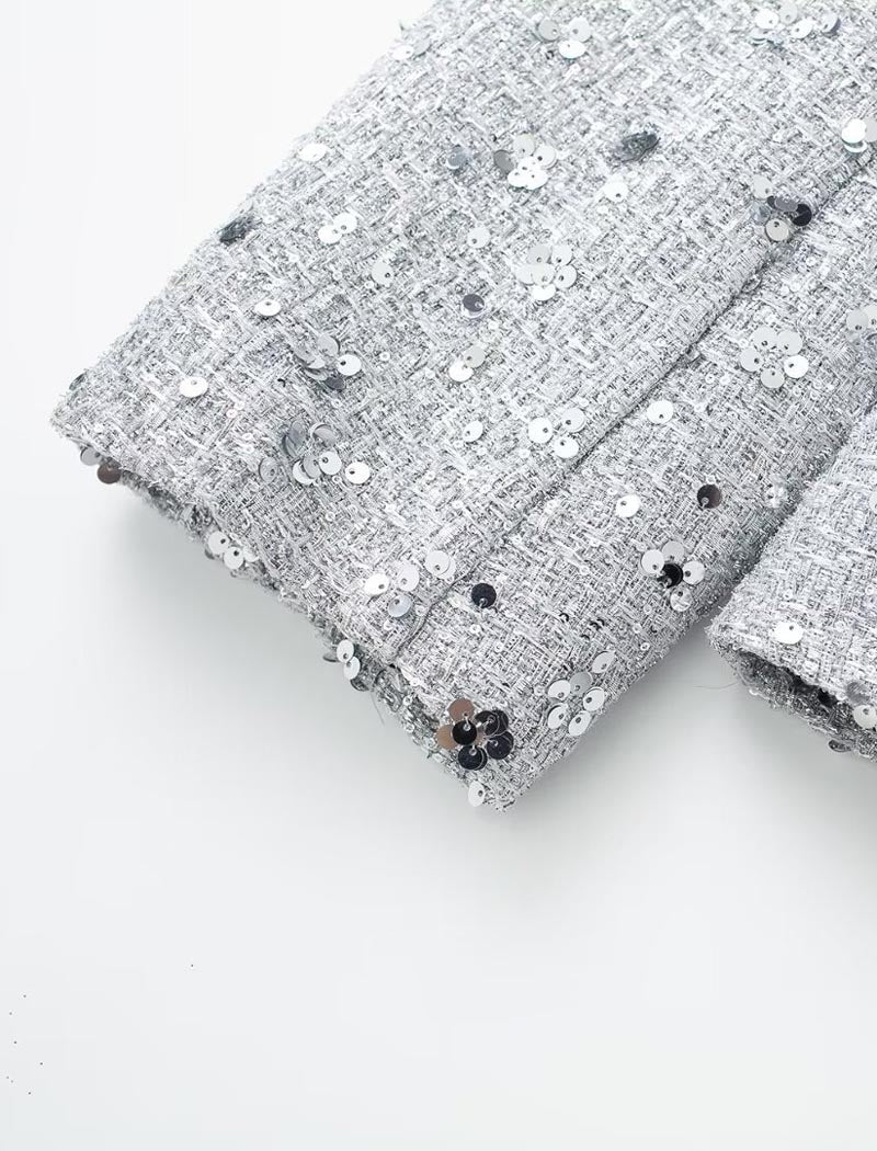 Embellished Sequin Bomber Jacket