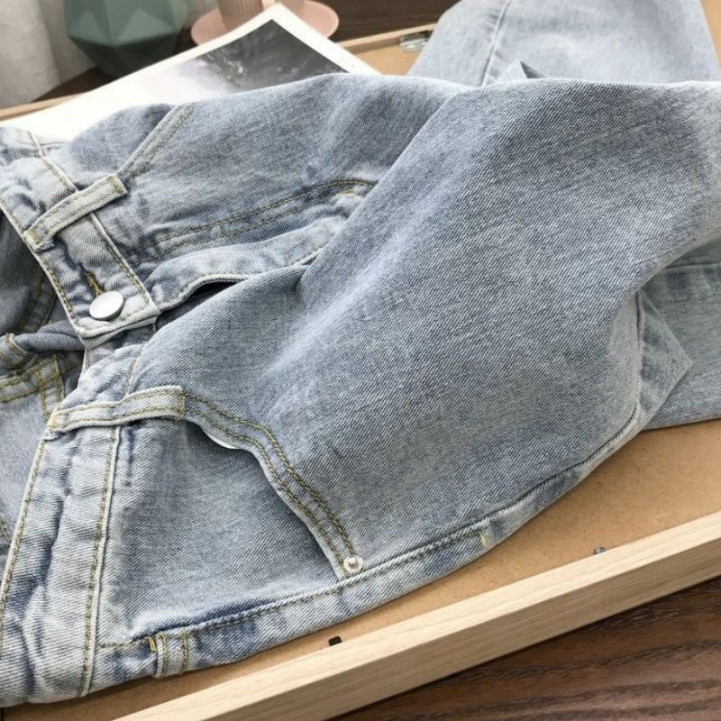 High-Waisted Loose Fit Straight Leg Jeans